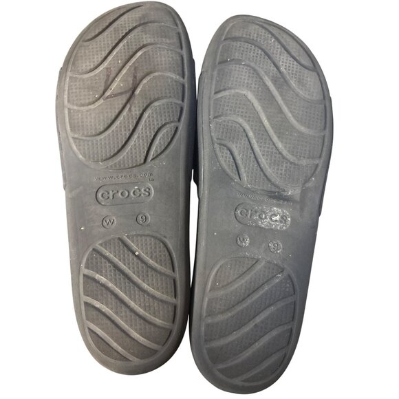 Crocs Black Slide Sandals Size W9 Lightweight Comfort Casual Footwear - Picture 5 of 6